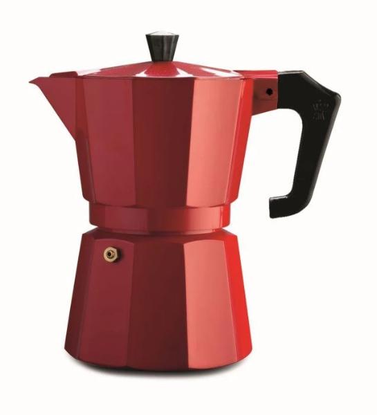 Pezzetti Italexpress Aluminium Moka Pot - 3 Cup Deep Red